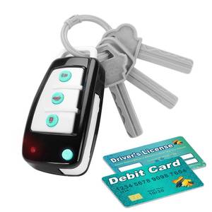 lot 25840 image: Car Key Playset, Remote Car Key Toy with Light and Sounds, Pretend Play Keys with Cards for Boys and Girls, Travel Toys for Toddlers, Babies (Black) - Retail $12