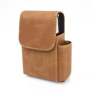 lot 25846 image: PU Leather Cigarette Case with Lighter Holder Tobacco Pouch Best Gift for Men Women (Brown) - Retail $10
