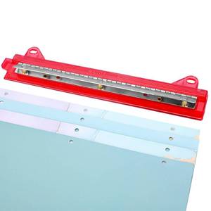 lot 25854 image: 3 Hole Punch, Portable 3 Hole Puncher for Binder, Three Hole Punchers with 10 Inches Ruler, 3 Ring Hole Punches, 5 Sheets Capacity, for School, Office (Red) - Retail $5