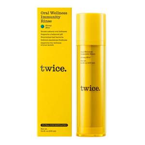lot 25869 image: Twice Immunity Rinse pH Balanced Mouthwash, Alcohol-Free, Ultra Concentrated, Strong Mint Flavor - for Fresh Breath & Daily Oral Care, 3.4oz, 70 uses - Retail $20
