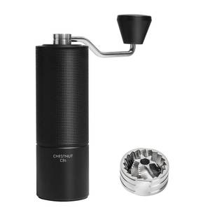 lot 25870 image: Chestnut C3S Manual Coffee Grinder, Stainless Steel S2C Conical Burr Coffee Grinder, Hand Coffee Grinder, Adjustable Grind Setting for TravelCampingHome, Black - Retail $79