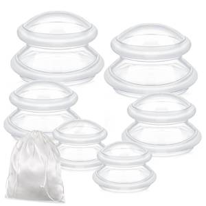 lot 25880 image: 6 Pcs Cupping Kit for Massage Therapy 3 Sizes Silicone Cupping Set Chinese Massage Therapy for Studio Household Cellulite Joint Pain Muscle Pain(Clear) - Retail $17