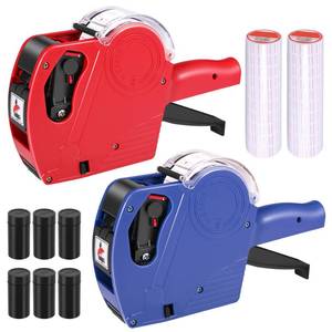 lot 25894 image: MX5500 Price Tag Gun, 2 Packs Pricing Guns with 10,000 Labels & 6 Refill Rollers, 8 Digits Label Maker Pricing Label Gun Kit, Red Numerical Tag Gun for Grocery Store, Retail & Office - Retail $25