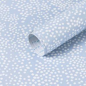 lot 25910 image: Peel and Stick Wallpaper Blue and White Contact Paper 17.3 x 78.7 Polka Dots Wall Paper Modern Boho Removable Self Adhesive Wallpaper Vinyl Rolls - Retail $9