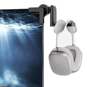 lot 25919 image: KDD Headset Stand for Monitor - Adjustable Headphone Holder with 360 Degree Rotation - Headphone Hanger for Desk - Sturdy and Space-Saving Design Cubical Accessories for Work - Retail $7