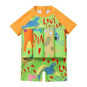 lot 25977 image: Toddler Swimsuit Short Sleeve One-Piece Swim Vest Baby Swimwear for Girls Boys Bathing Suit Orange - Colorful 2-3T - Retail $9