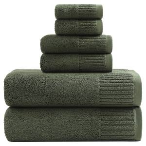 lot 26006 image: 27.5x55 Inches Luxury Bath Towels Set of 6 Large, 100 Percent Cotton 650GSM Super Absorbent Soft Shower Towels for Bathroom (Olive Green,6PCS) - Retail $44