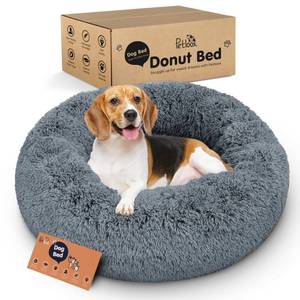 Donut Dog Bed - Premium Comfort for Anxiety Relief - Fluffy & Calming Design with Ultra-Plush Support | Cozy Round Dog Bed with Super Soft Circle Style (Dark Grey, Medium) - Retail: $36