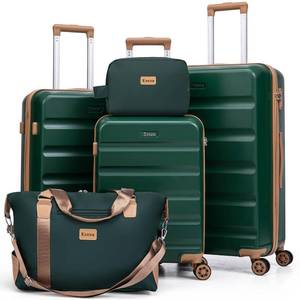 lot 26017 image: Luggage Sets 5 Piece, Suitcases with Wheels, ABS Hard Case Luggage with TSA Lock Spinner Wheels, Carry On Luggage Set (Green,202428 Inch). 20inch Case Missing.  Only 4 of 5 Parts. LOCK is Loose. Some Scuffs. - Retail $114