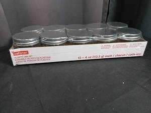lot 2809 image: Craft Smart 4oz Plastic Jar Set - 10 Count
