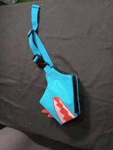 lot 2816 image: Blue and Red Dog Muzzle with Adjustable Strap