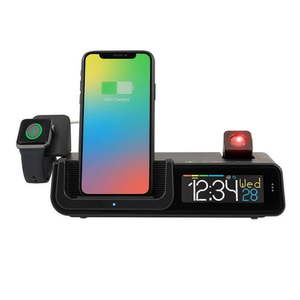 lot 1107 image: La Crosse Technology Wattz Wireless Charging Projection Alarm Clock