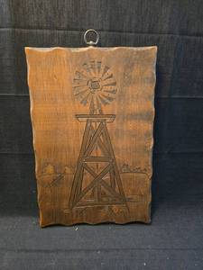lot 1141 image: Wooden Windmill Wall Plaque