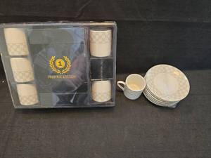 lot 2019 image: Prestige Kitchen White Lattice Espresso Cup Set