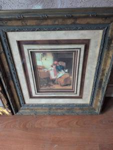 lot 1504 image: Reading Time Artwork in Ornate Frame