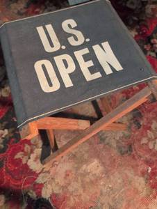 lot 1567 image: U.S. Open Canvas Seat with Wooden Stand