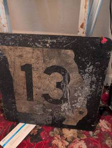 lot 1596 image: Highway 13 Metal Sign