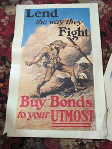 lot 1597 image: WWI Lend the Way They Fight War Bonds Poster