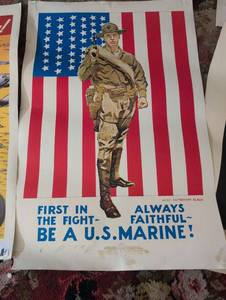 lot 1600 image: USMC Military Recruitment Poster