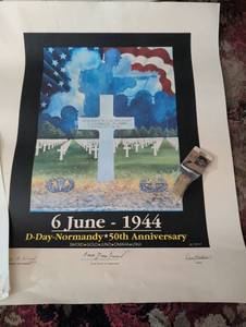lot 1601 image: D-Day 50th Anniversary Commemorative Poster