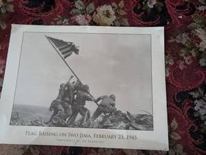 lot 1602 image: Iwo Jima Flag Raising Photo by Joe Rosenthal