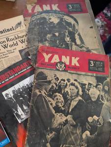 lot 1621 image: 1944 WWII Document Collection - Yank Magazine & Historical Items