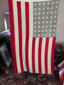 lot 1627 image: 48 Star American Flag Cotton Banner