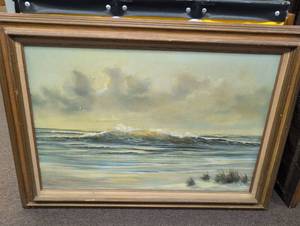 Coastal Seascape Oil Painting by K. Bridges