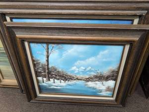 lot 303 image: Winter Mountain Landscape by Hinkson