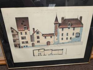 lot 328 image: French Architectural Drawing - Orleans Historical Monument
