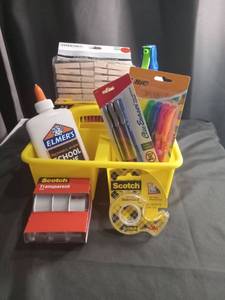 lot 2828 image: School Supply Bundle with Storage Caddy