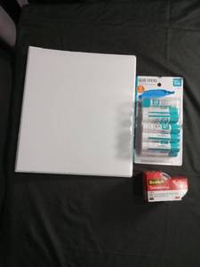 lot 2831 image: Office Supply Bundle - 3-Ring Binder, Glue Sticks & Tape