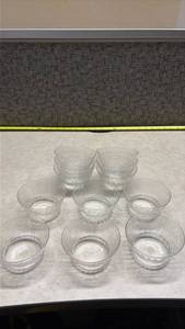 lot 1042 image: Cut Glass Dessert Bowls - Set of 12 (Manganese Glow)