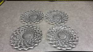 lot 1049 image: Glass Cubist Pattern Plates - Set of 4. (Manganese Glow)