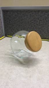 lot 1061 image: Glass Storage Jar with Wooden Lid