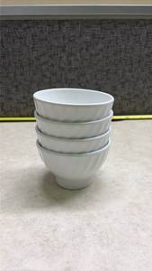 lot 1075 image: White Ceramic Bowls Set of 4