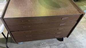 Mid-Century 5-Drawer Rolling Storage Cart - Be Careful When Pulling out Drawers