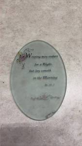 lot 1104 image: Biblical Quote Decorative Plate - Psalm 305.(SSGrandma)