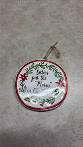 lot 1115 image: Sisters Christmas Ornament with Floral Design. (SSGrandma)