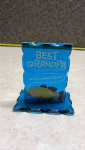 lot 1120 image: Best Grandpa Blue Glass Fish Display