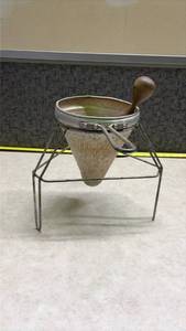 lot 1181 image: Metal Conical Food Strainer with Stand
