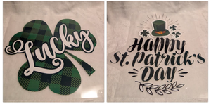 lot 2106 image: St. Patricks Day Buffalo Plaid Heat Transfers - 2 ct
