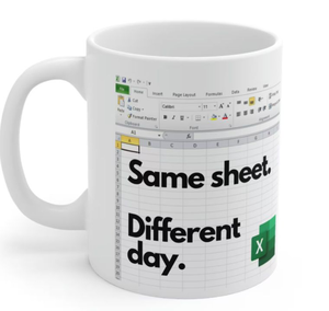 lot 2124 image: Excel Spreadsheet Themed Coffee Mug