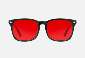 lot 2129 image: Red Lens Classic Wayfarer Style Sunglasses