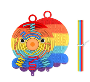 lot 2133 image: One Double Sided Rainbow Sensory Octopus Maze Puzzle