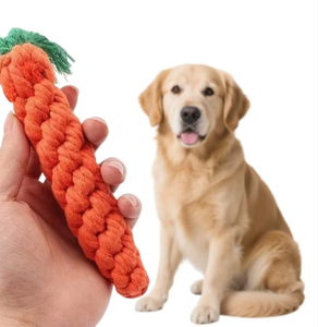 lot 2147 image: Carrot Rope Dog Toy Set with Flying Disc
