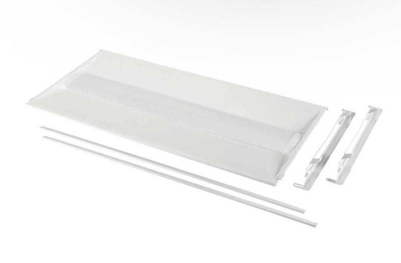 lot 58 image: Keystone 2X4 LED Center Basket Doorframe Retrofit WattageCCT Selectable 30W25W20W 3500K4000K5000K 120-277V Frosted Curved Lens 0-10V (KT-RKIT30PS-24DC-8CSA-VDIM CR) Retails $119
