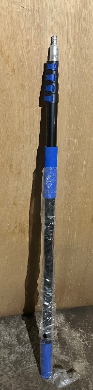 lot 107 image: 5 Professional Quality Black & Blue 5-Tier Extension Pole w Foam Hand Cushion - Threaded End Great for most Attachments