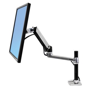 lot 25 image: Ergotron LX Desk Monitor Arm for Displays up to 34 (Polished Aluminum) Retail $230