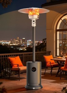 lot 37 image: Upgraded 50,000 BTU Stainless Steel Propane Gas Outdoor Patio Heater - Unassembled Retails $330